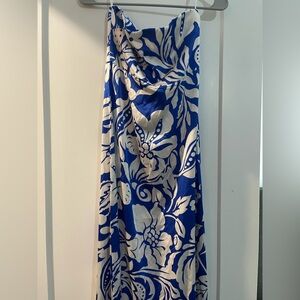 Blue and White Floral Maxi Dress
